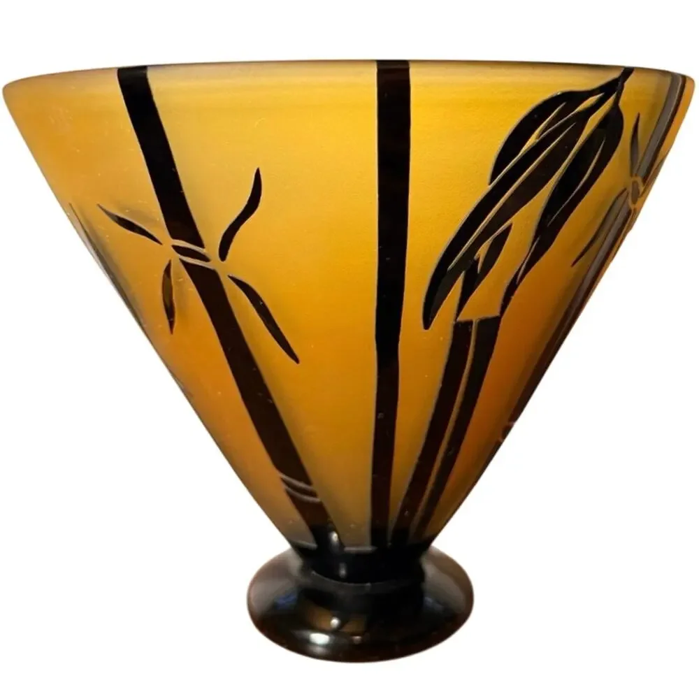 Steven Correia Art Glass Bowl Limited Edition Signed Numbered Bamboo 46/500